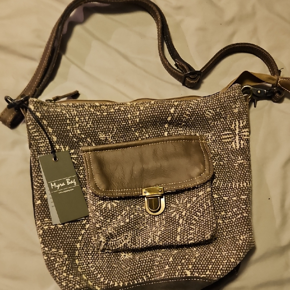 Myra Bag Brown and Tan Shoulder Bag with Casual Style